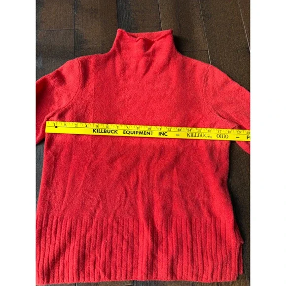 Madewell Red Merino Wool Alpaca Blend Mock Neck Turtleneck Sweater Medium - Picture 9 of 9